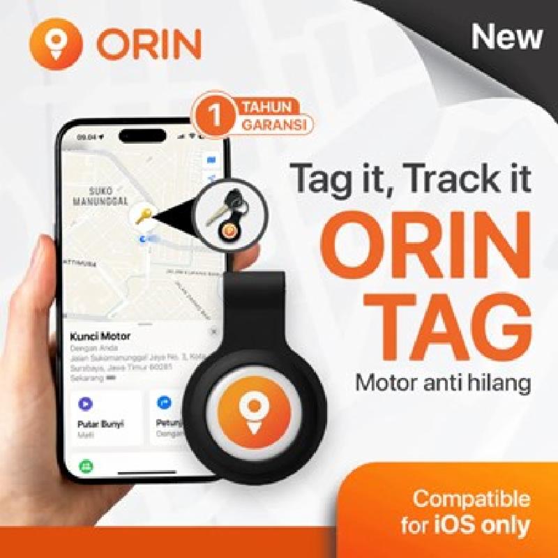 ORIN TAG Mini IOS Apple - GPS Tracker Motor Anti Maling Pelacak Apple iCloud Find My JPS Tanpa Sim Card